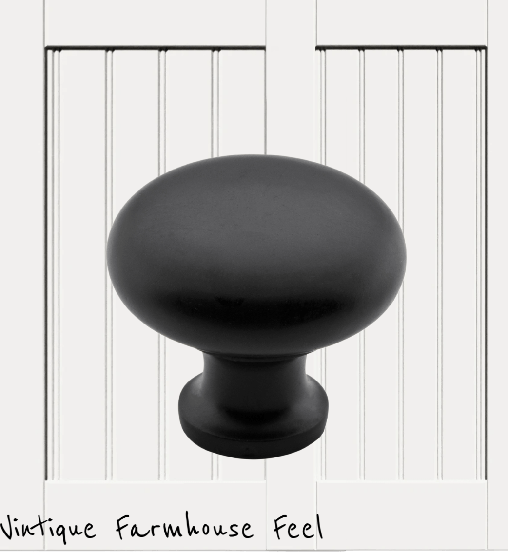 Farmhouse Satin Black Iron Smooth round (3 sizes)-Vintique Concepts