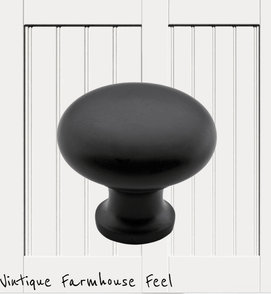 Farmhouse Satin Black Iron Smooth round (3 sizes)-Vintique Concepts