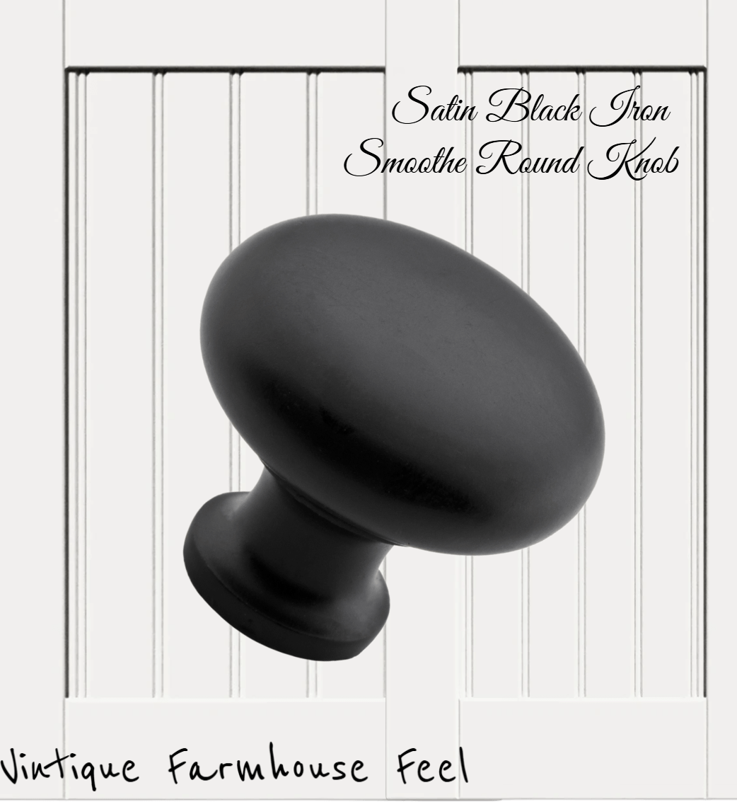 Farmhouse Satin Black Iron Smooth round (3 sizes)-Vintique Concepts