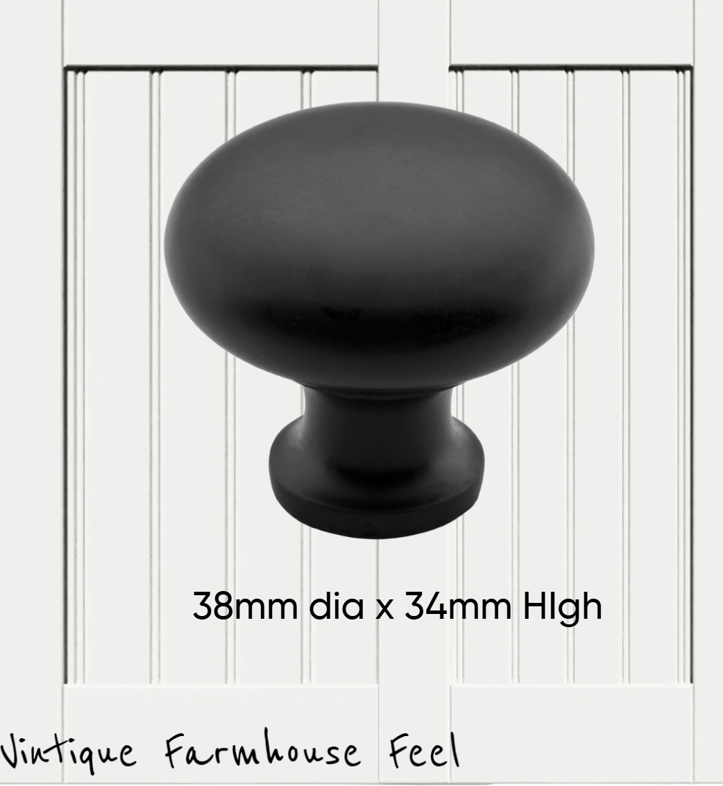 Farmhouse Satin Black Iron Smooth round (3 sizes)-Vintique Concepts