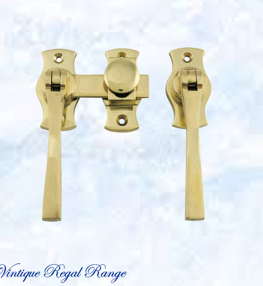 Polished Brass French door Square drop handle set