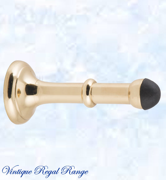 Polished Brass Classic rubber door stop 100mm Long