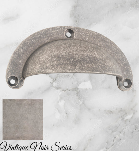 Regal Antiqued Pewter Classico Teardrop Cup Drawer pull-Vintique Concepts