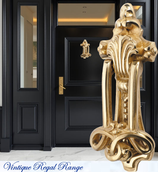 PARK LANE Polished Brass Door Knocker-Vintique Concepts