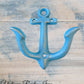 Cast Iron Hook - Cast Iron Nautical Blue Anchor Coat Hook