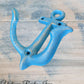 Cast Iron Hook - Cast Iron Nautical Blue Anchor Coat Hook