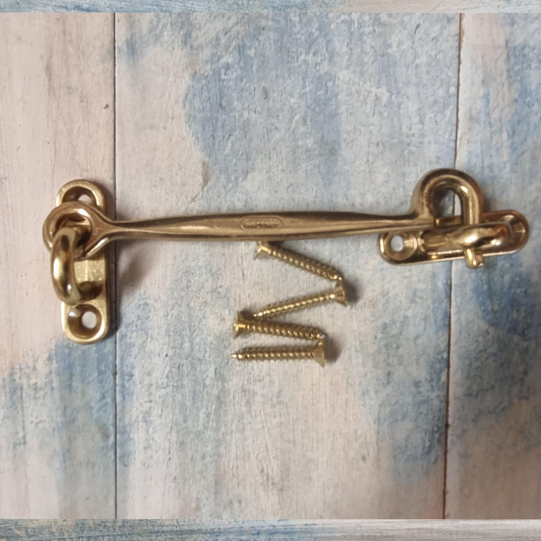 Solid Brass Cabin Hook 100mm long