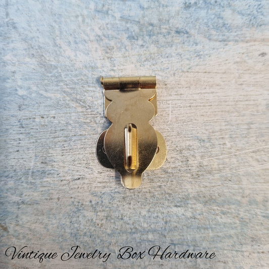 Cupboard Door Latch - Libby's Vintage Brass Jewelery Box Latch For Padlock 27 X 19mm