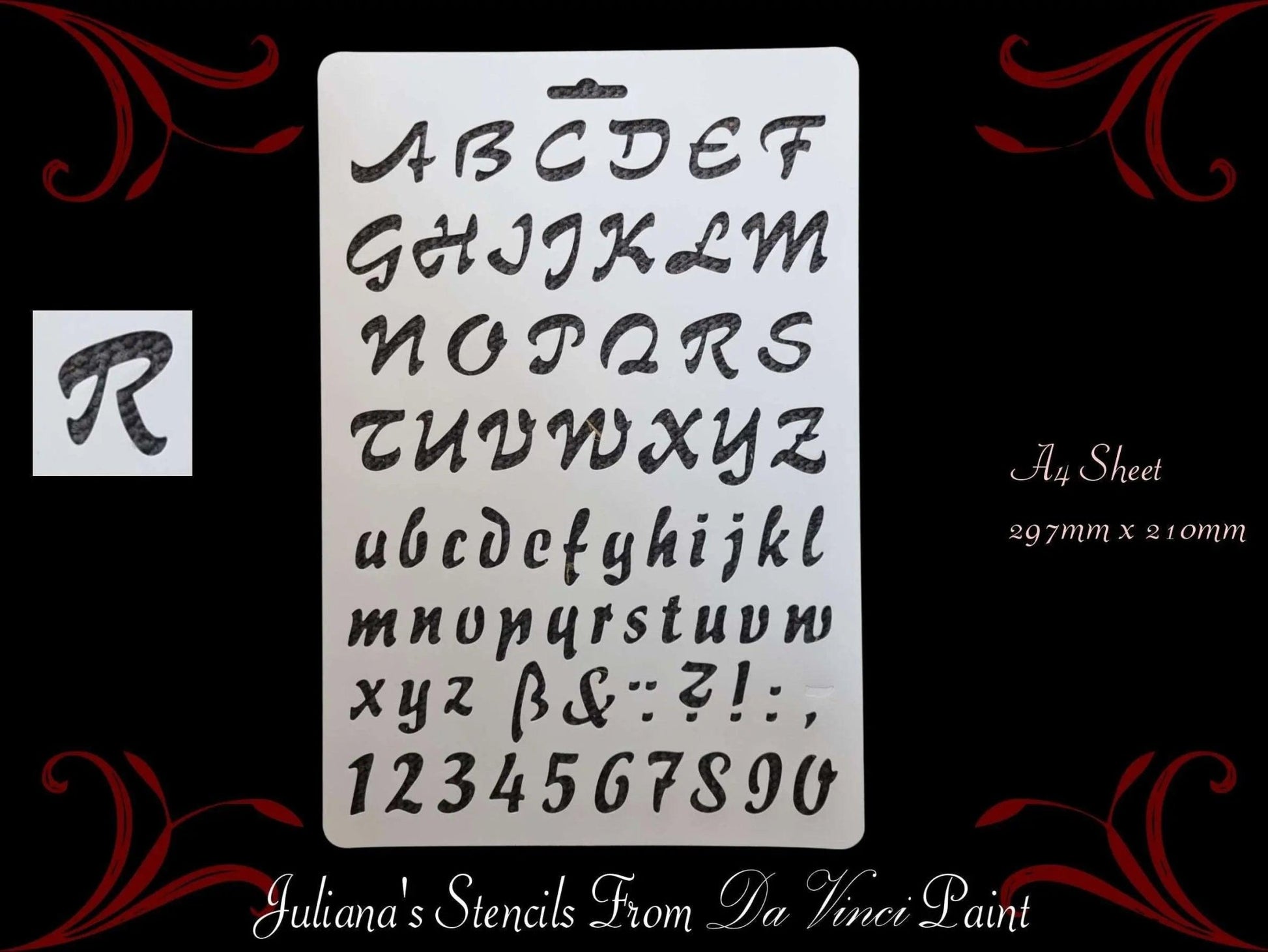 Alphabet Letters & Numbers IMPULS BT FONT furniture paint stencil (A4 Size) - Vintique Concepts