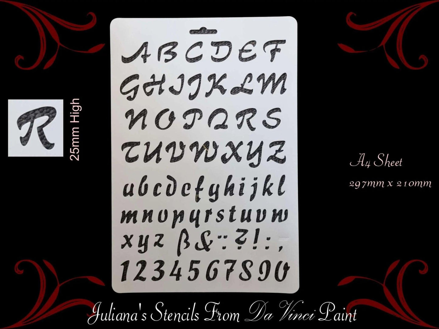 Alphabet Letters & Numbers IMPULS BT FONT furniture paint stencil (A4 Size) - Vintique Concepts