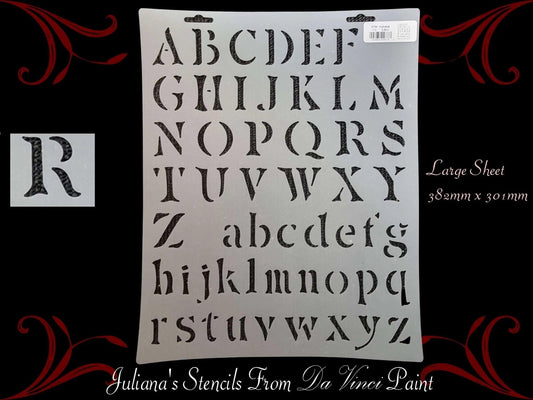 Alphabet letters only furniture / wall paint stencil 40mm high-Vintique Concepts