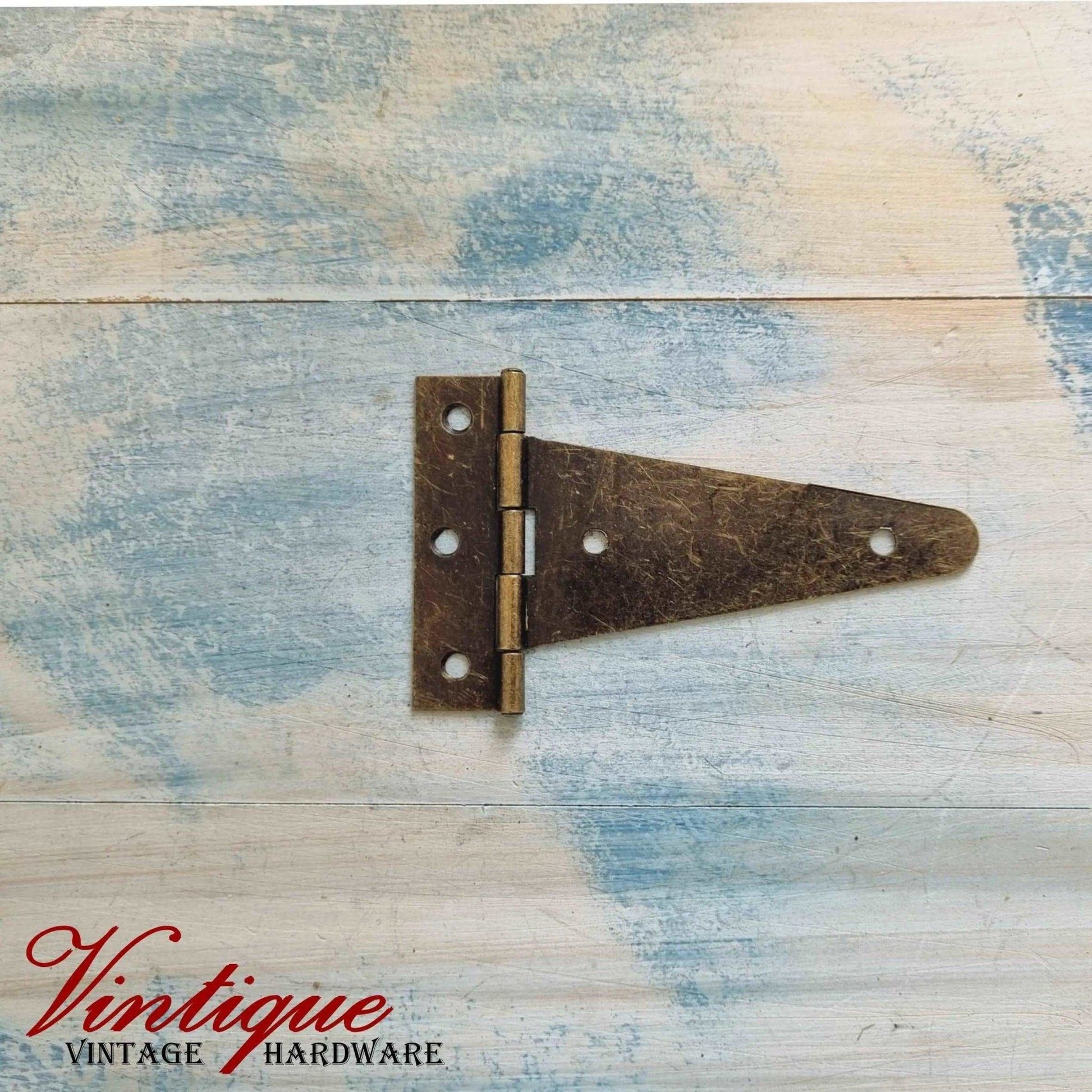 antique Bronze T-Hinge 100mm (each)-Vintique Concepts