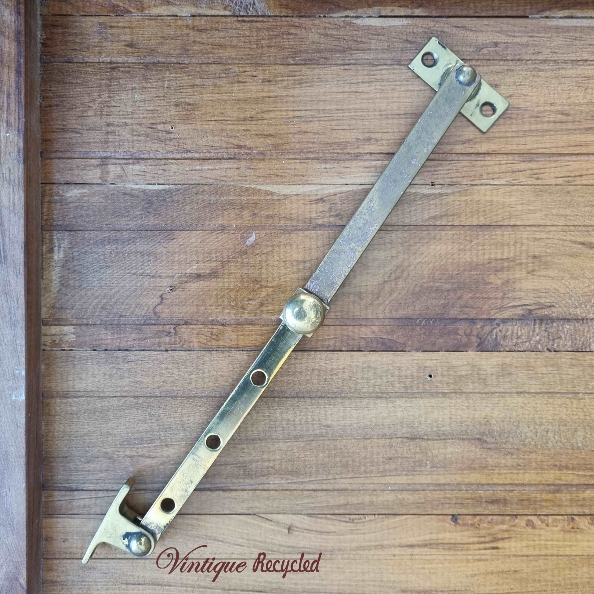 antique Extendable Polished Brass Stay 30cm-Vintique Concepts