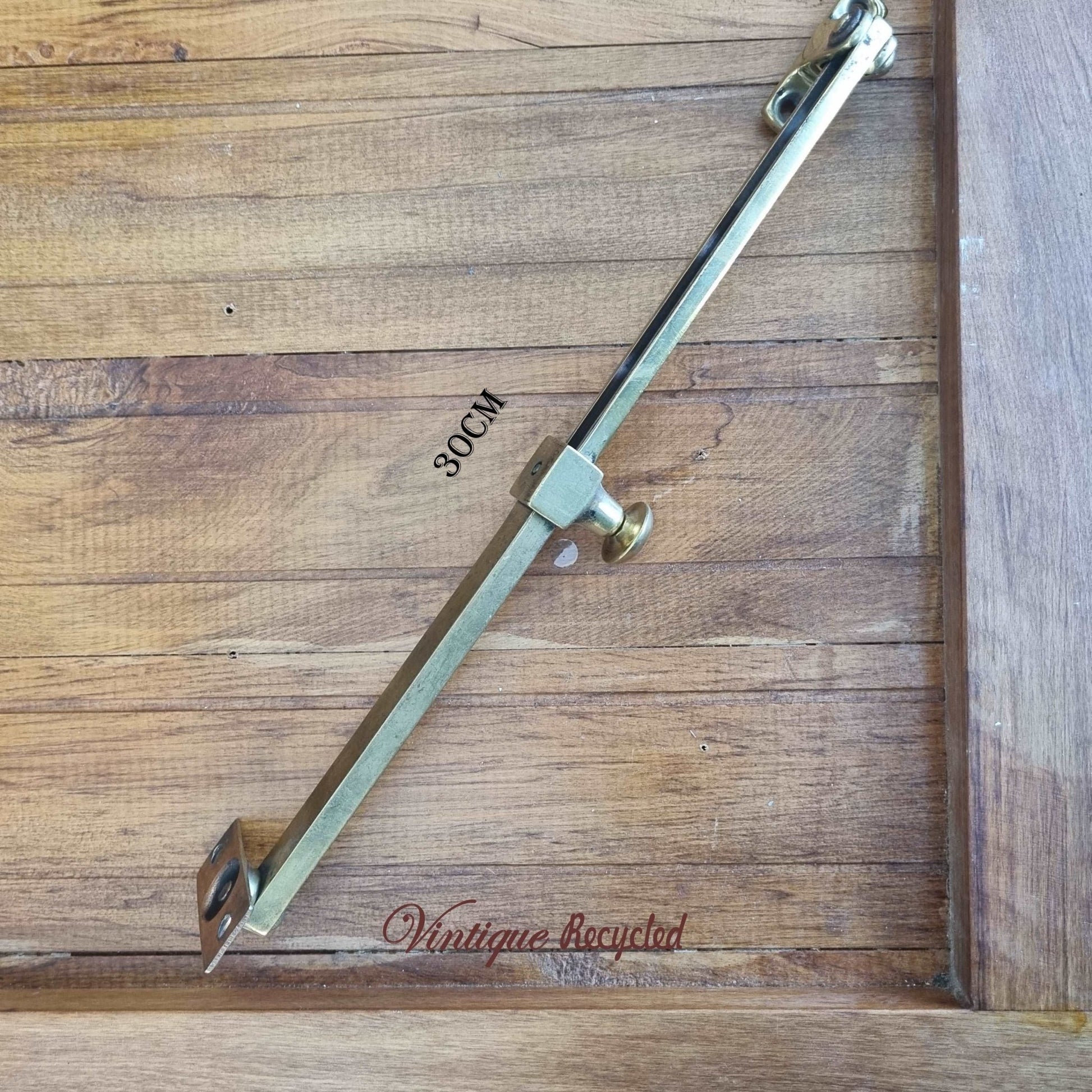 antique Extendable Polished Brass Stay 30cm-Vintique Concepts