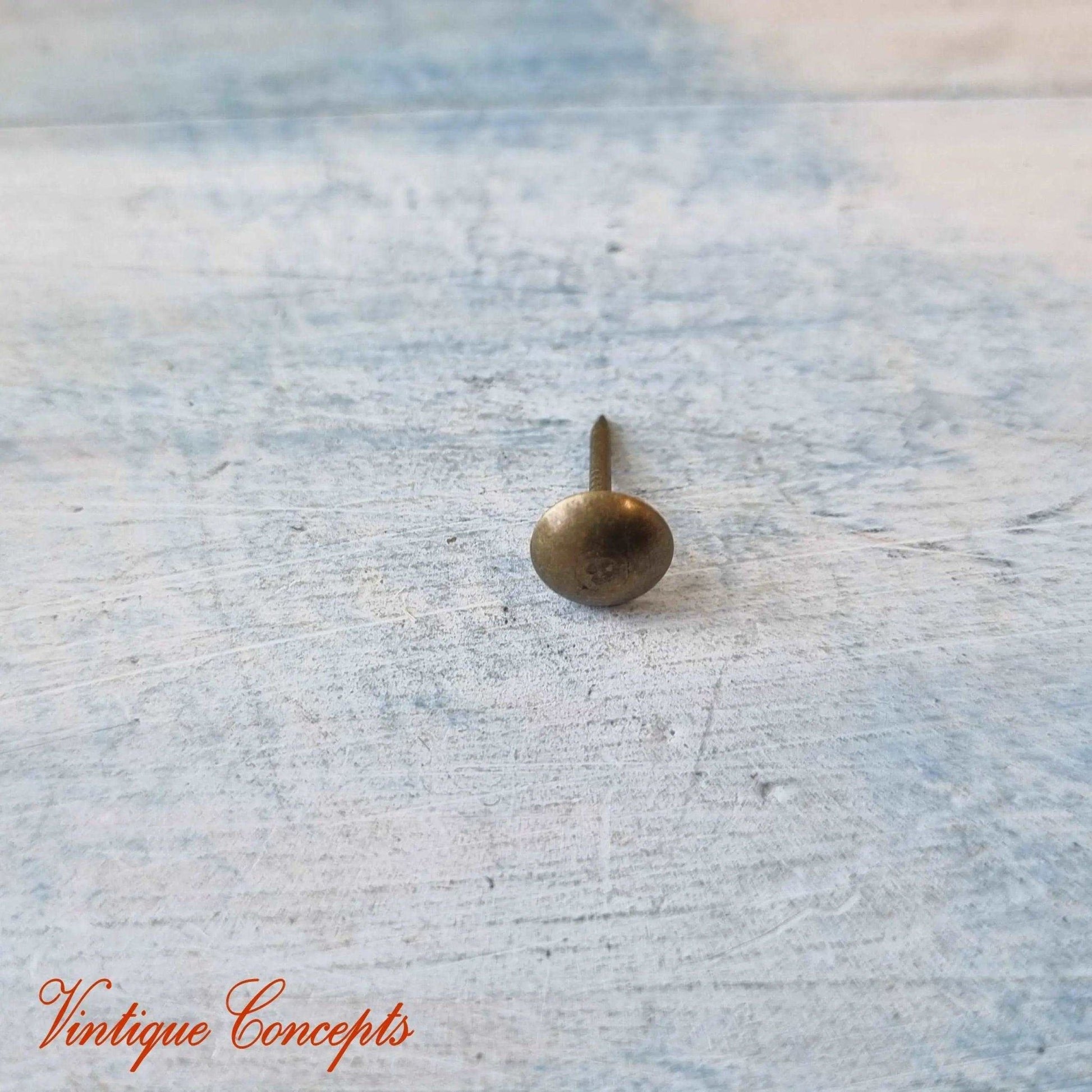 Antique Gold Push Pins or Upholstery Pins (7mm dia)-Vintique Concepts