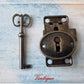 Antique look Bronze latch , Key and Oval Escutcheon-Vintique Concepts