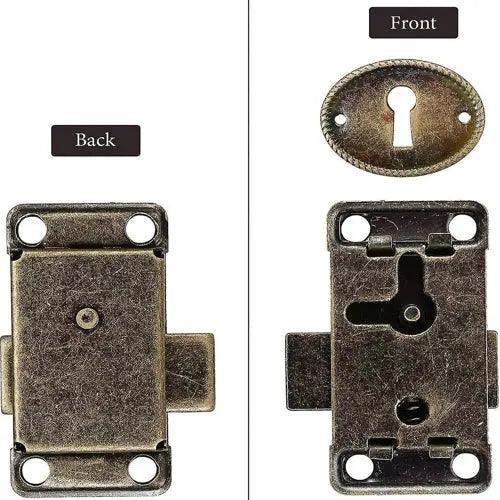 Antique look Bronze latch , Key and Oval Escutcheon-Vintique Concepts