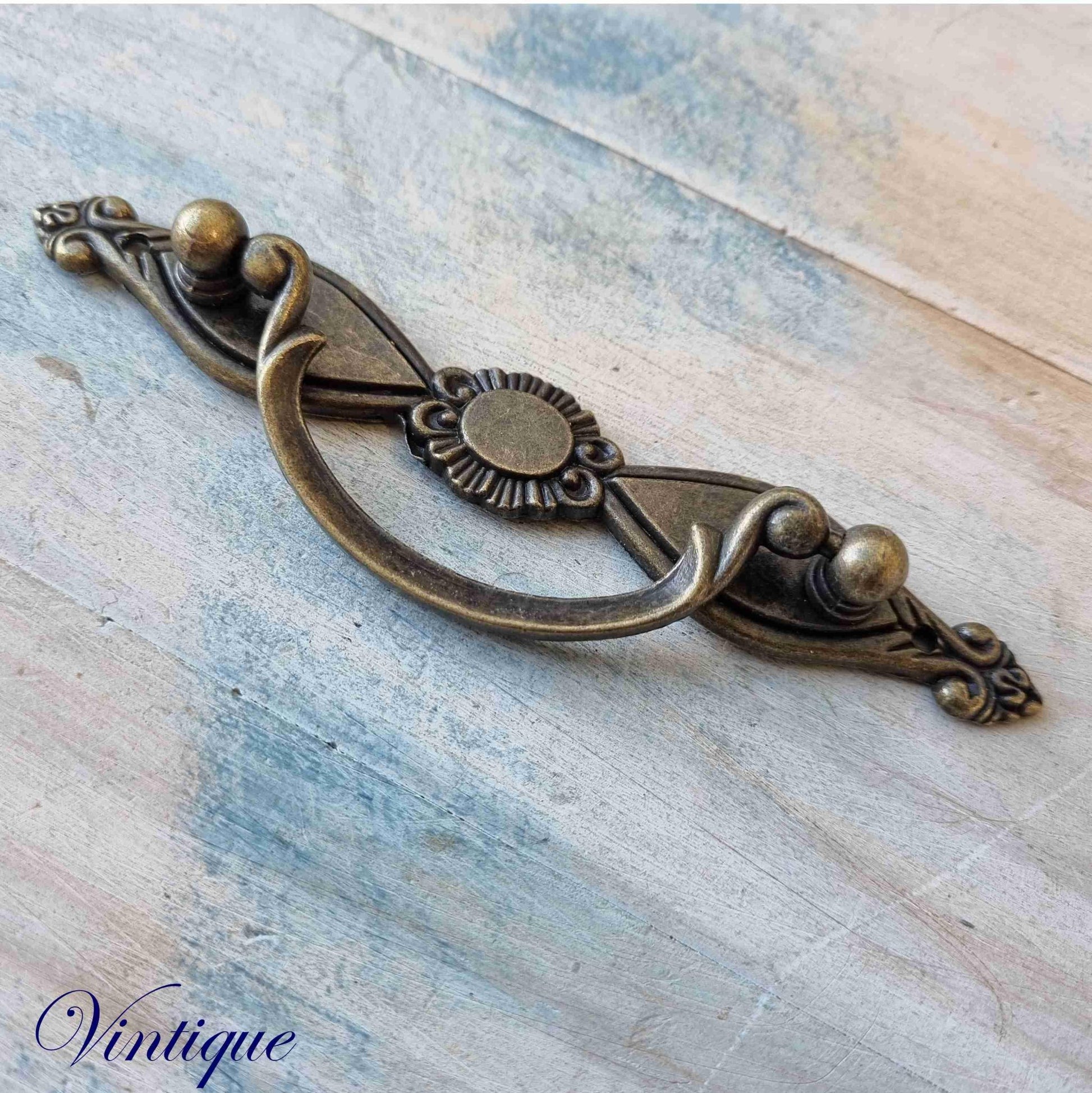 Antique look Pantry drawer swing pull 136mm x 35mm-Vintique Concepts