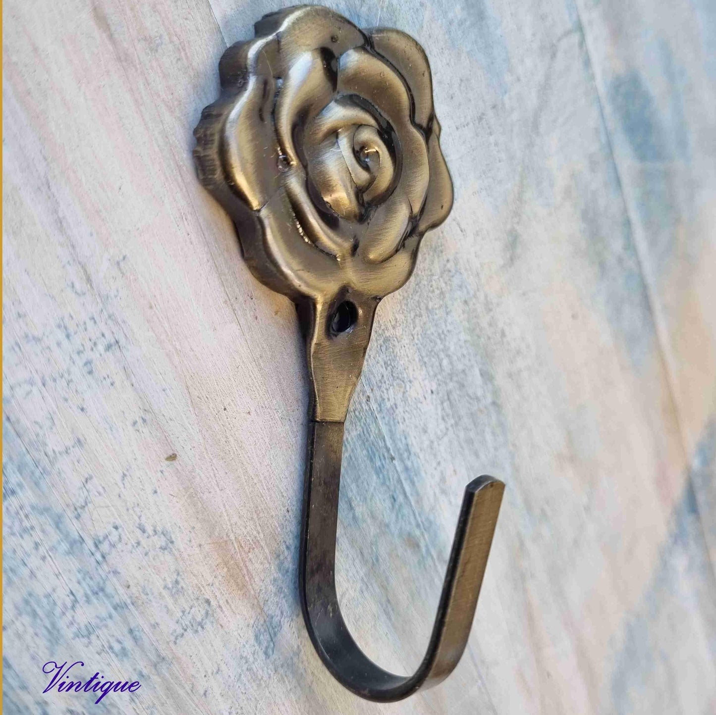 Antique Look Rose Robe hook or Curtain hook - Vintique Concepts