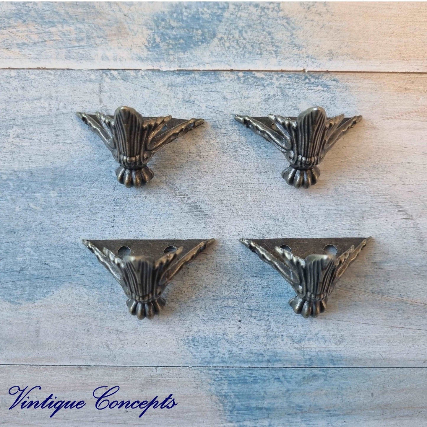 Antique look Small metal feet decorative for cabinet furniture (set of 4) - Vintique Concepts