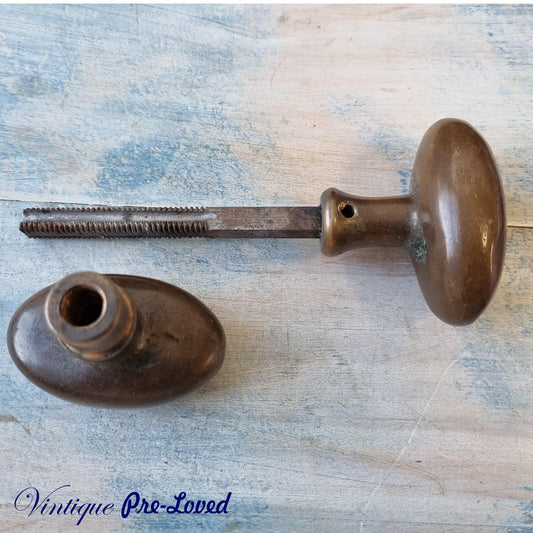 Antique Metal door handles (pair) Preloved - Vintique Concepts
