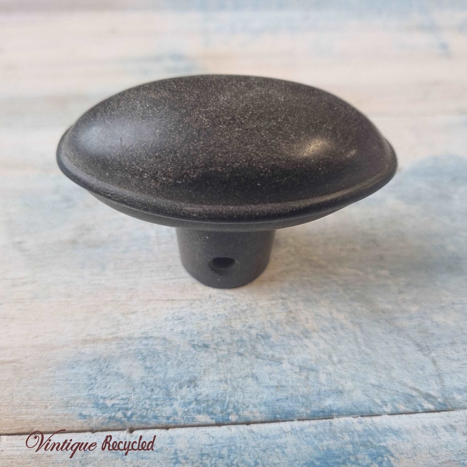 Antique oval Bakelite door Knob (graphite)-Vintique Concepts