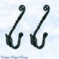 Antique Twisted Iron Coat & Hat Hook 145mm x 85mm-Vintique Concepts