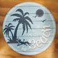 At The Beach -Round beach Tin Sign-30cm dia-Vintique Concepts