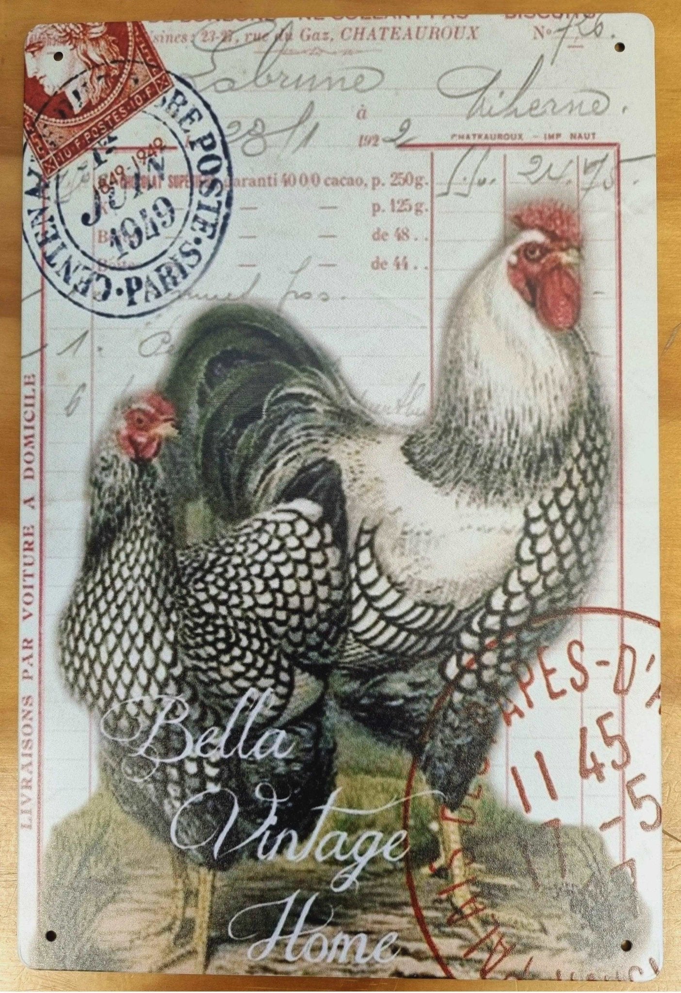 Bella Vintage Home Chicken....Tin Sign-Paris 1949 30cm x 20cm *-Vintique Concepts