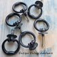 Black drawer rings 45mm dia (set of 6) Used - Vintique Concepts