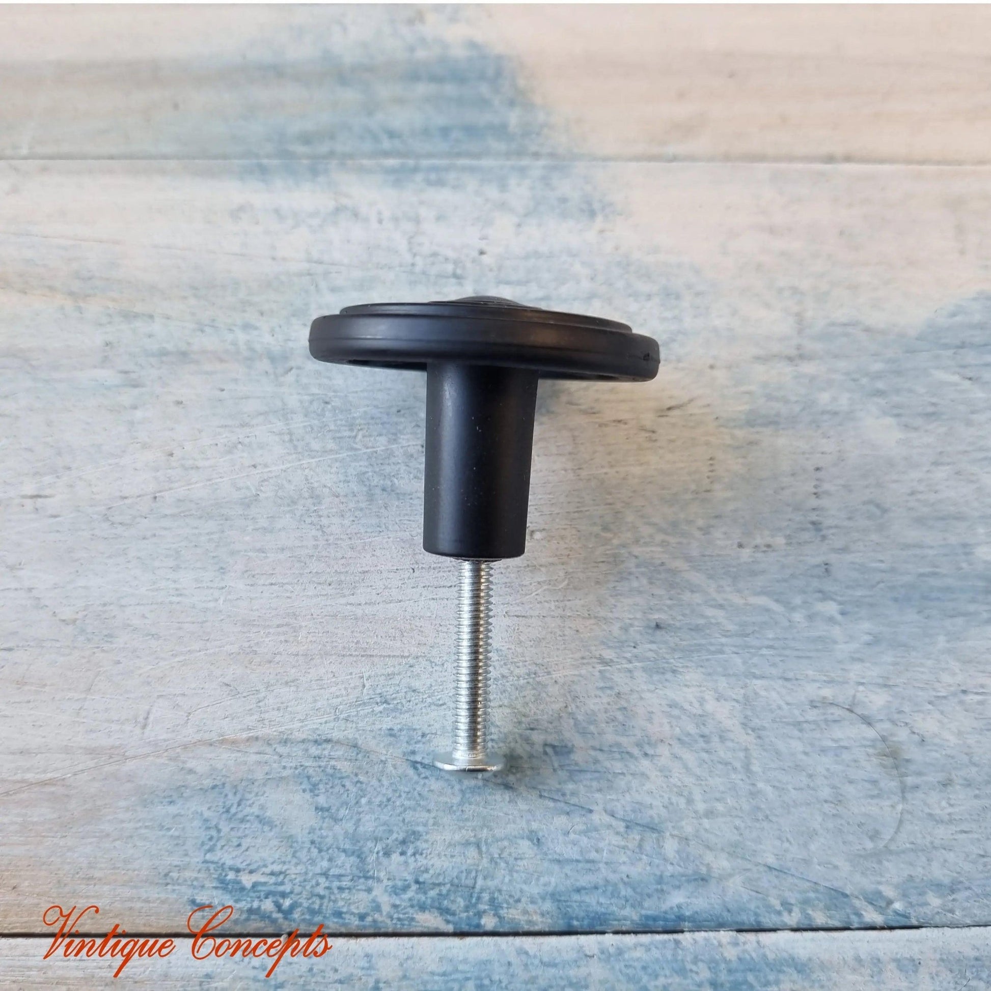 Black Hardened acrylic Flower 35mm cabinet or drawer Knob-Vintique Concepts