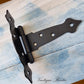 Black Ornamental Spearhead strap T Hinge 170mm x 160mm-Vintique Concepts