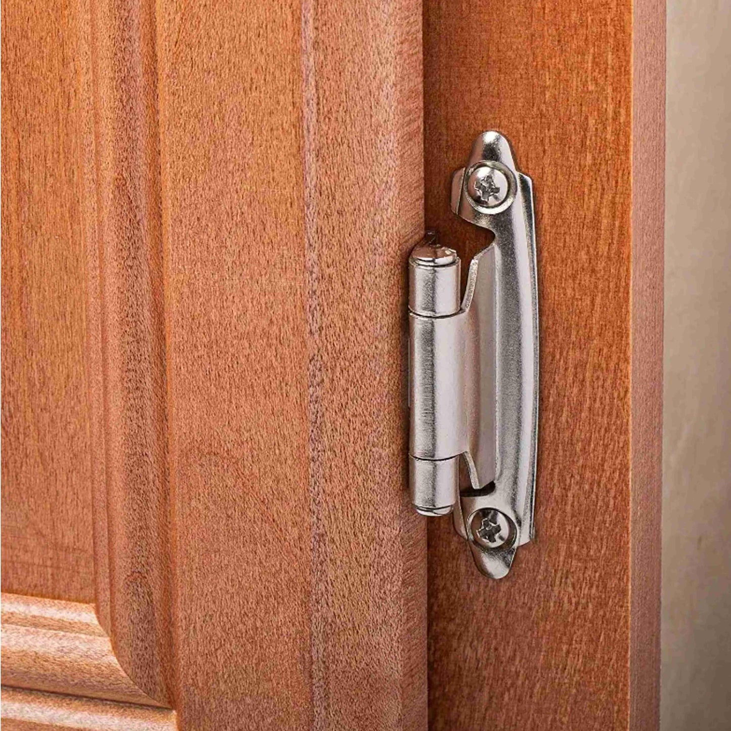 Silver cabinet overlay hinge