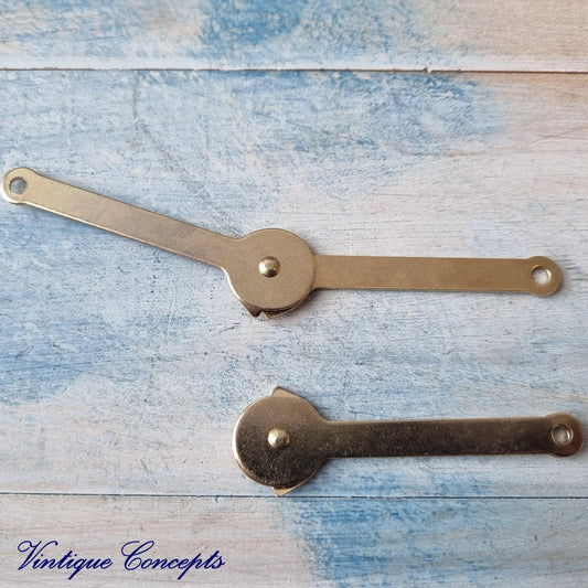 Brass Jewelery Box Support hinge 68mm arm (PAIR) - Vintique Concepts