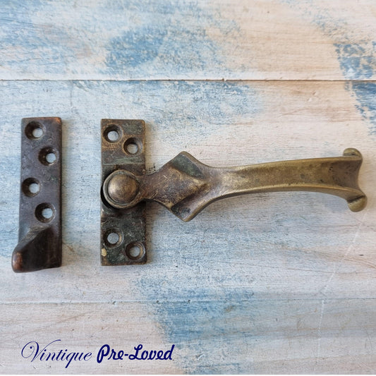 Brass unique shape Window sash wedge fastener (1 only) Re- Cycled - Vintique Concepts