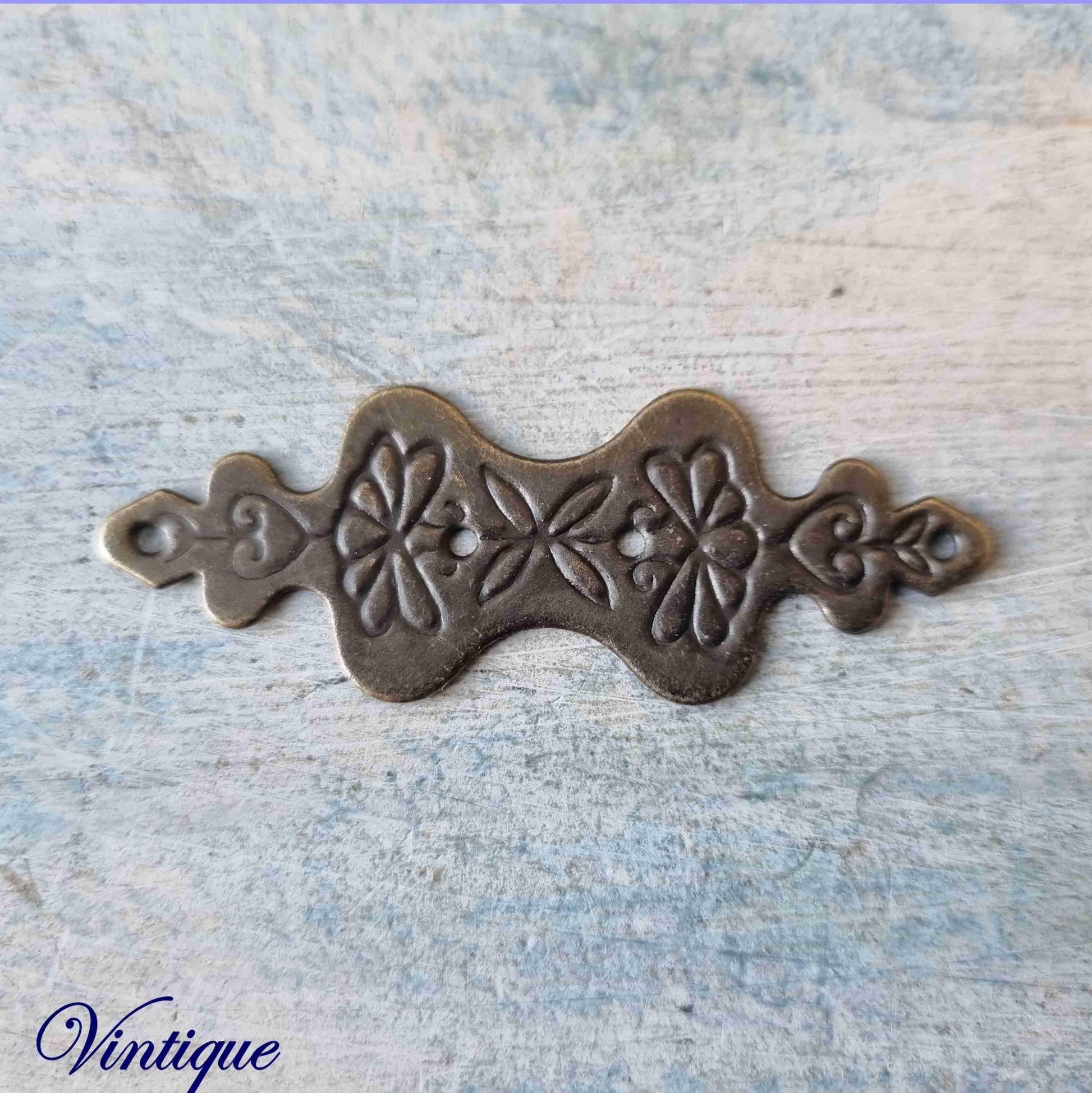 Bronze Floral Bow metal decorative 55mm - Vintique Concepts