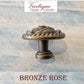 Bronze Furniture Knob Rose 32mm diameter-Vintique Concepts