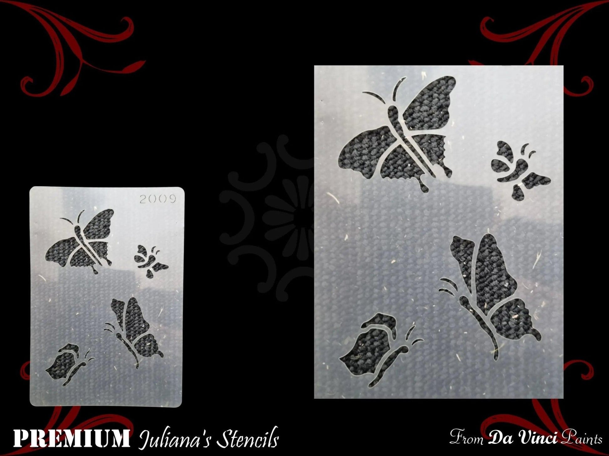 BUTTERFLIES Childrens Furniture Paint Stencil 180mm x 120mm - Vintique Concepts