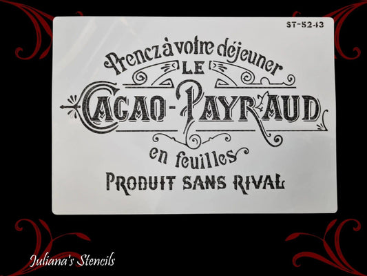 Cacao Payraud furniture French painting stencil (A4 Size)-Vintique Concepts