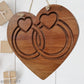 Carved Recycled Rimu "WEDDING RINGS" Heart-Vintique Concepts