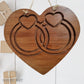 Carved Recycled Rimu "WEDDING RINGS" Heart-Vintique Concepts