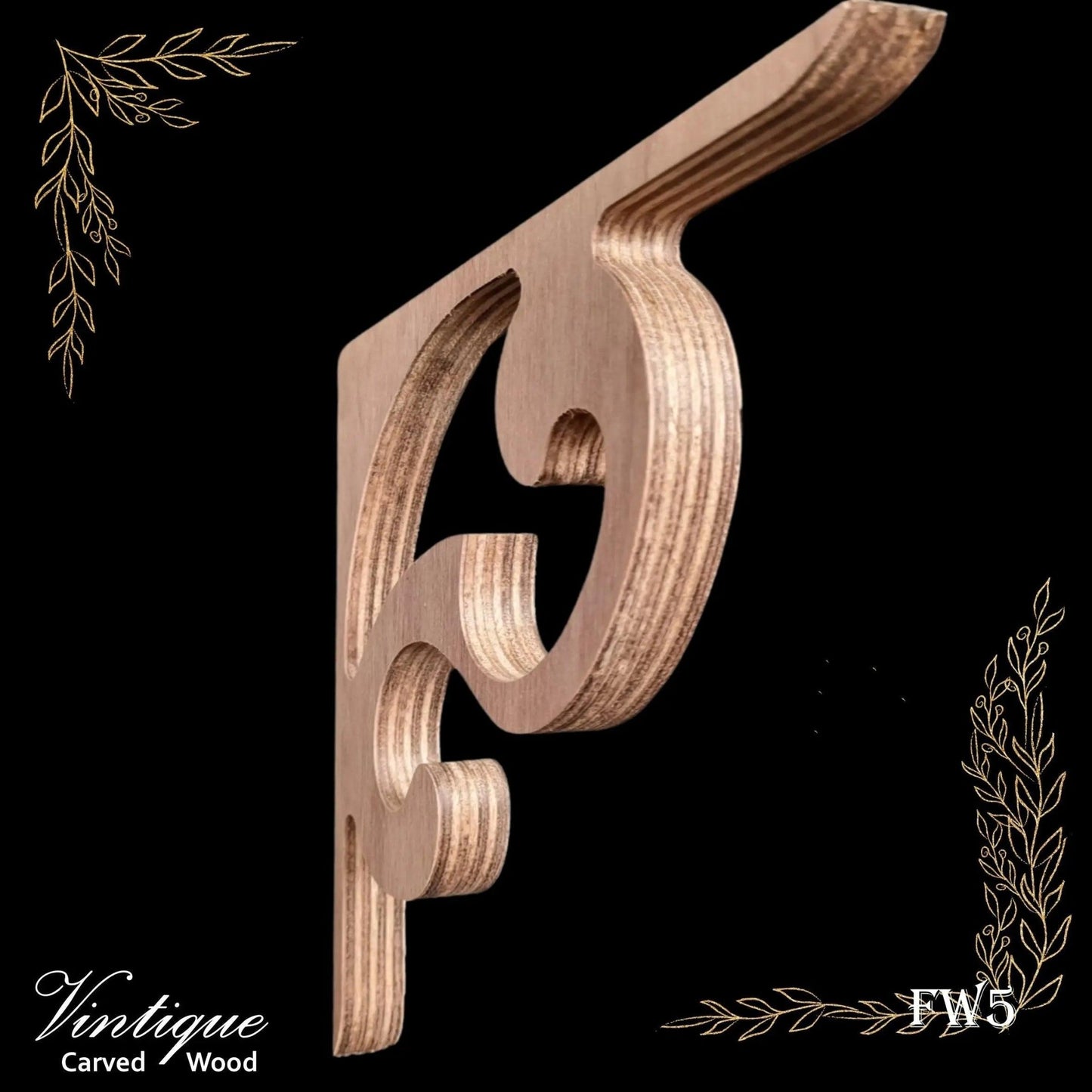 Carved wooden Lace Fretwork-KIA ORA (FW5) 238mm x 238mm-Vintique Concepts