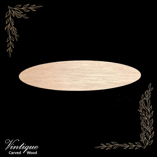 Carved wooden Oval Plinth or base 200mm x 50mm - Vintique Concepts