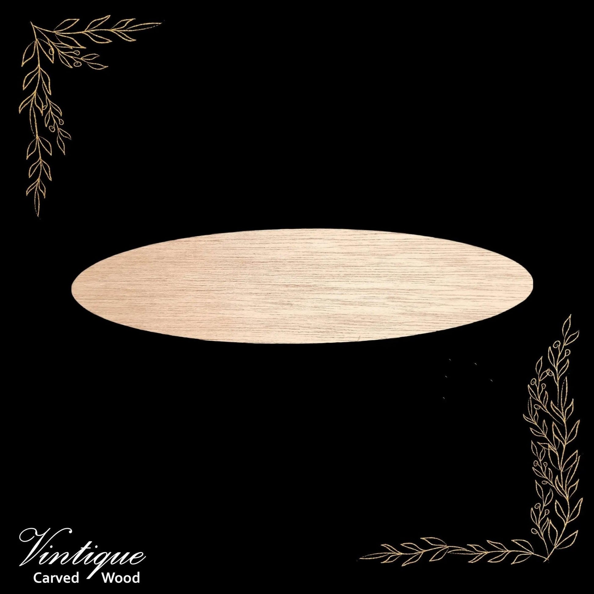 Carved wooden Oval Plinth or base 200mm x 50mm-Vintique Concepts