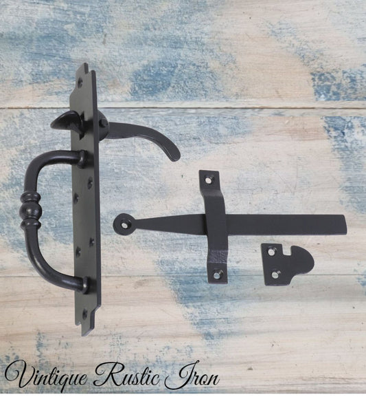 Cast Iron English Tudor Latch 195 x 170 x 43mm-Vintique Concepts