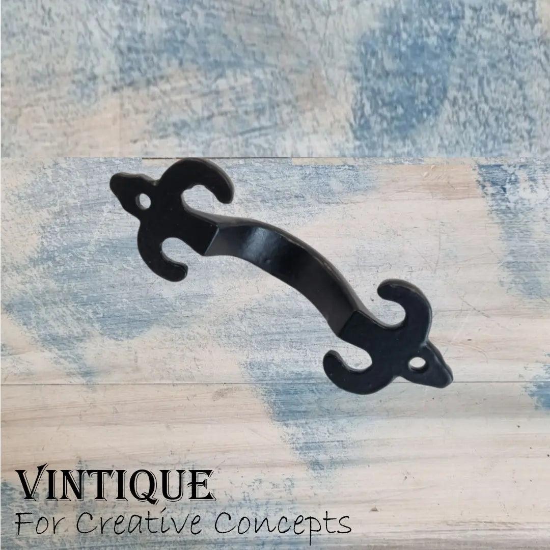 Cast Iron "fleur De Lis" cabinet handle 115mm long-Vintique Concepts