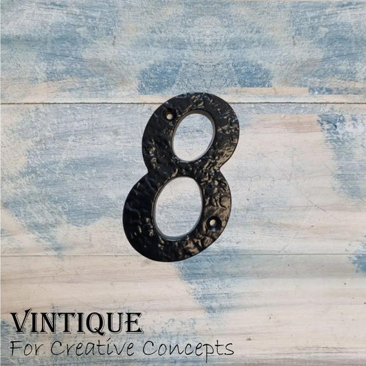 Cast Iron house or letterbox number "8" 100mm - Vintique Concepts