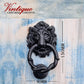 Cast Iron Lion Head door Knocker 150mm long-Vintique Concepts