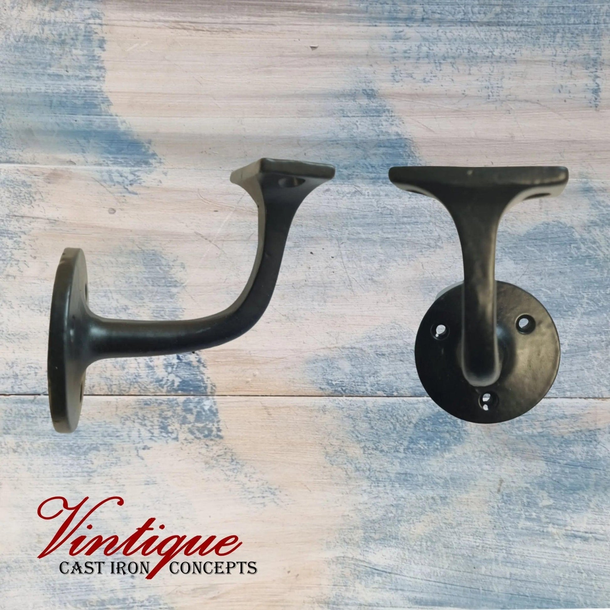 Cast Iron Rail / Shelf Bracket "MARY" J profile 73mm from wall-Vintique Concepts