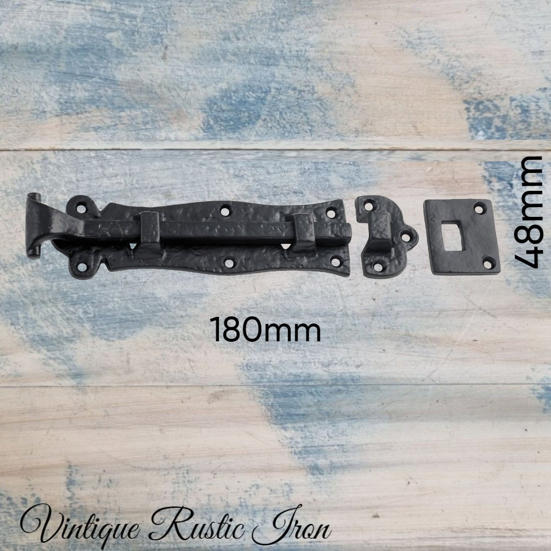 Cast Iron Rustic door or gate Bolt 180mm Long-Vintique Concepts